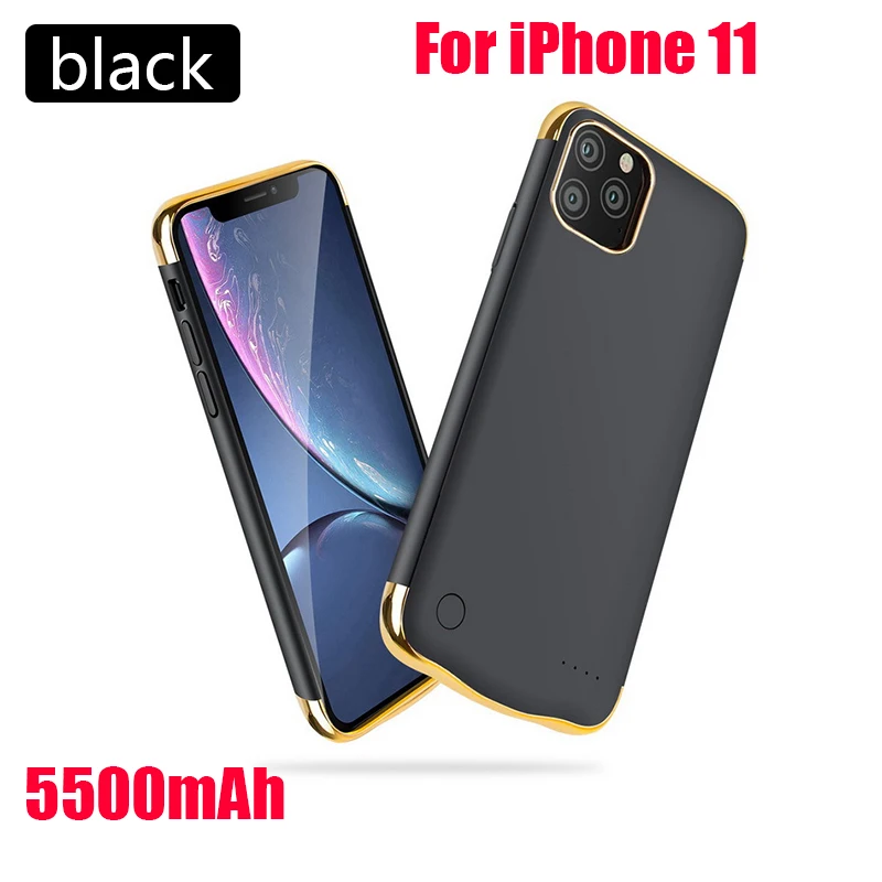 For iphone 11 5500/6000 мАч Внешний внешний аккумулятор, чехол для зарядки аккумулятора для iPhone 11/iPhone 11 Pro/iPhone 11 Pro Max, тонкий чехол для зарядного устройства - Цвет: For iphone 11