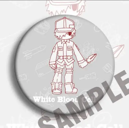 

11pcs/1lot Anime Cells at Work Red Blood Cell Pletelet Figure 5079 Badges Round Brooch Pin Gifts Kids Toy