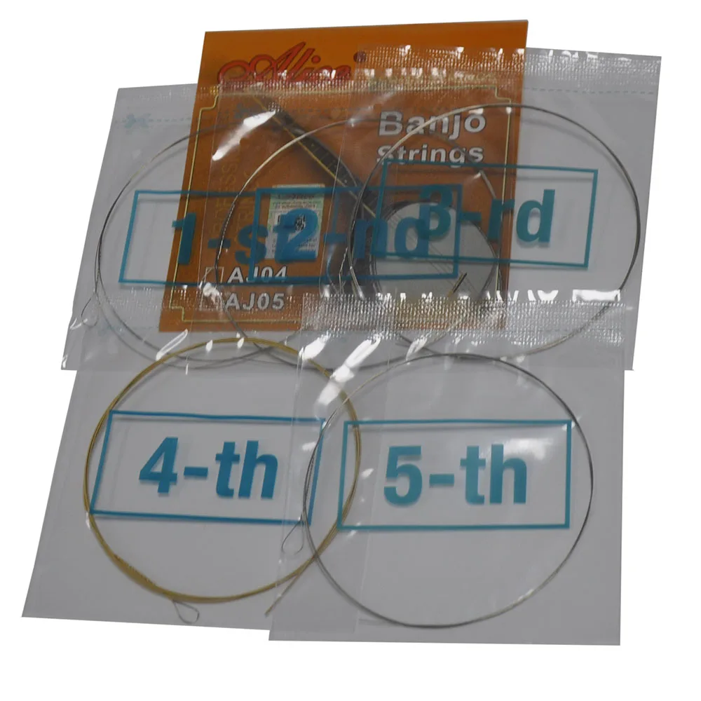 

5 Sets Alice AJ05 5-String Banjo Strings Plated Steel Coated Copper Alloy Winding DBGCG