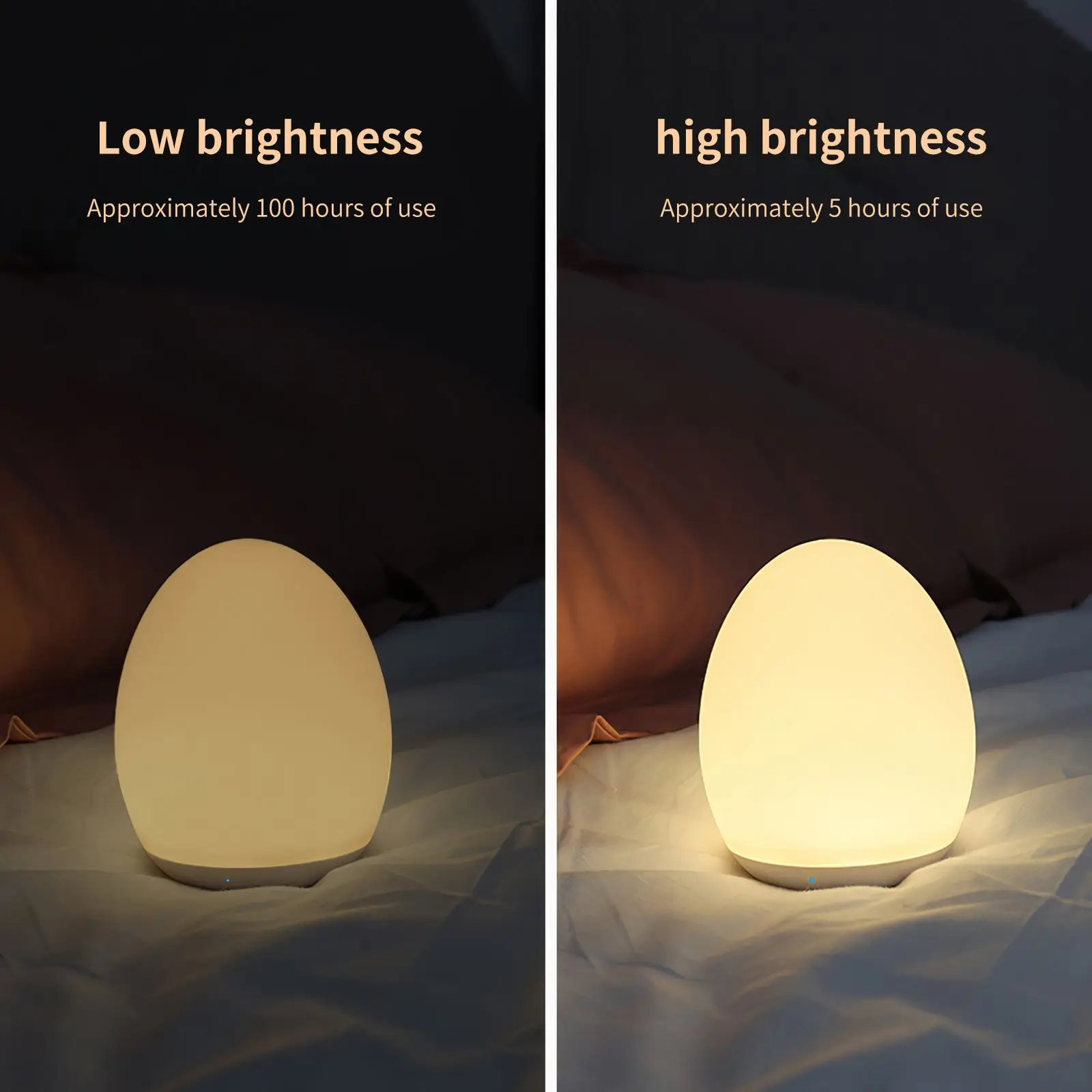 

Egg Shaped Night Lights For Kids With Stable Charging Pad Touch Control&Timer Setting ABS+PC Baby Egg Lamp For Breastfeeding