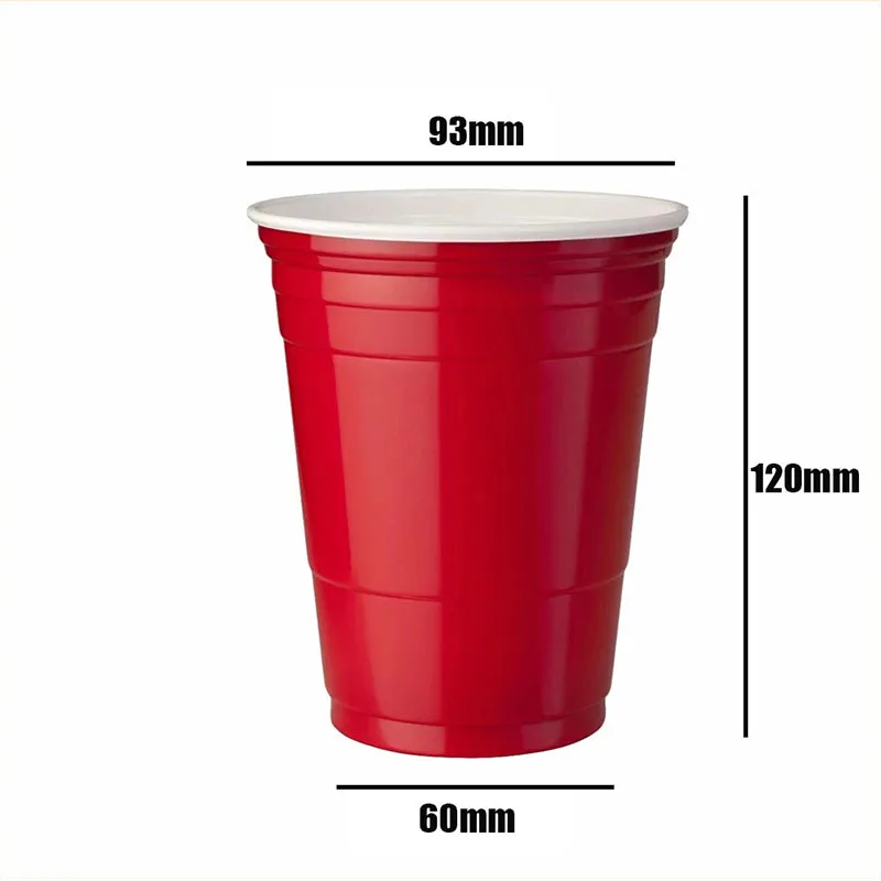 

10Pcs/Set Party Cup Bar Restaurant Supplies Household Items for Home Supplies 450ml Red Disposable Plastic Cup