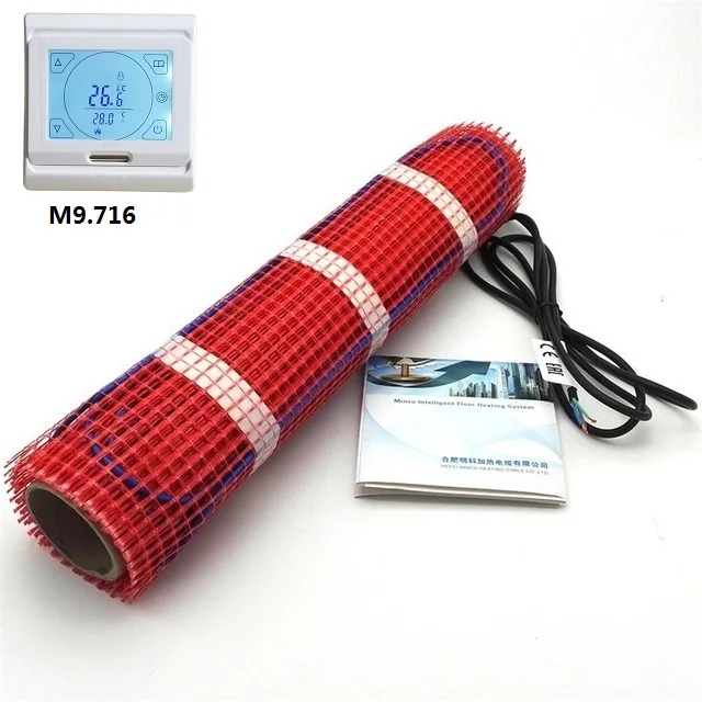 MINCO HEAT 5~ 15m2 Двойной Проводник напольный нагревательный коврик наборы под плитку теплый пол - Цвет: with M9