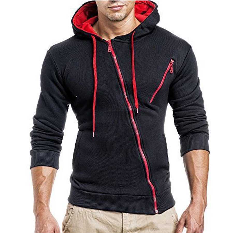 Мужская толстовка с капюшоном для скейтборда куртка на молнии похудения и бега