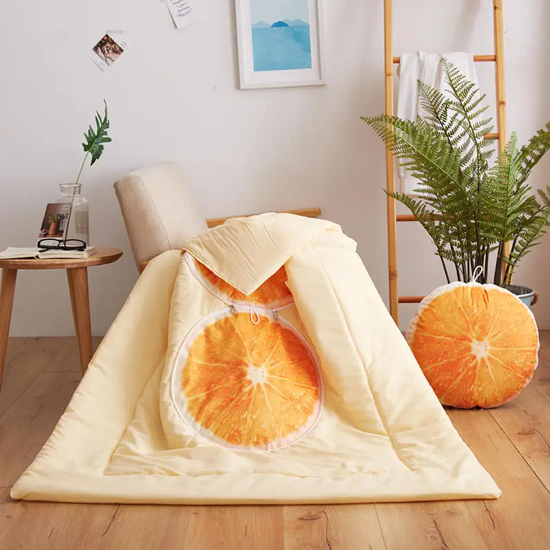 

Одеяло с фруктами, складная раскладная Подушка, одеяло для кондиционирования воздуха, домашнее милое одеяло для дивана, портативное одеяло,...
