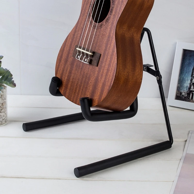 

Ukulele Stand Portable Folding A frame Metal Stand for 21 23 26 Ukulele Mandolin Violin Bass Guitar