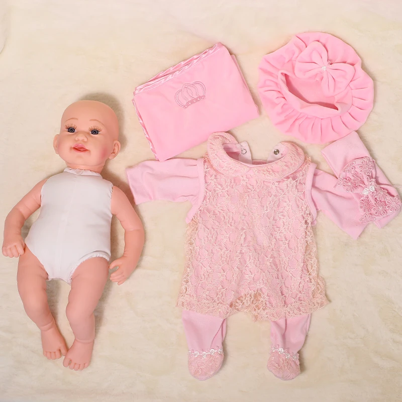 45 см кукла для новорожденных с улыбающимся лицом без функции куклы ковром платье