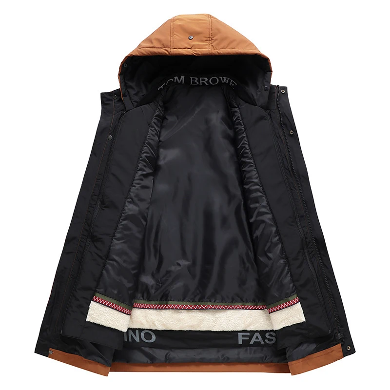 Plus Size 10XL Parkas Winter Fur Collar Jackets Men Jacket Thickened Warm Hooded Coats Male Outerwear Removable Liner Jacket