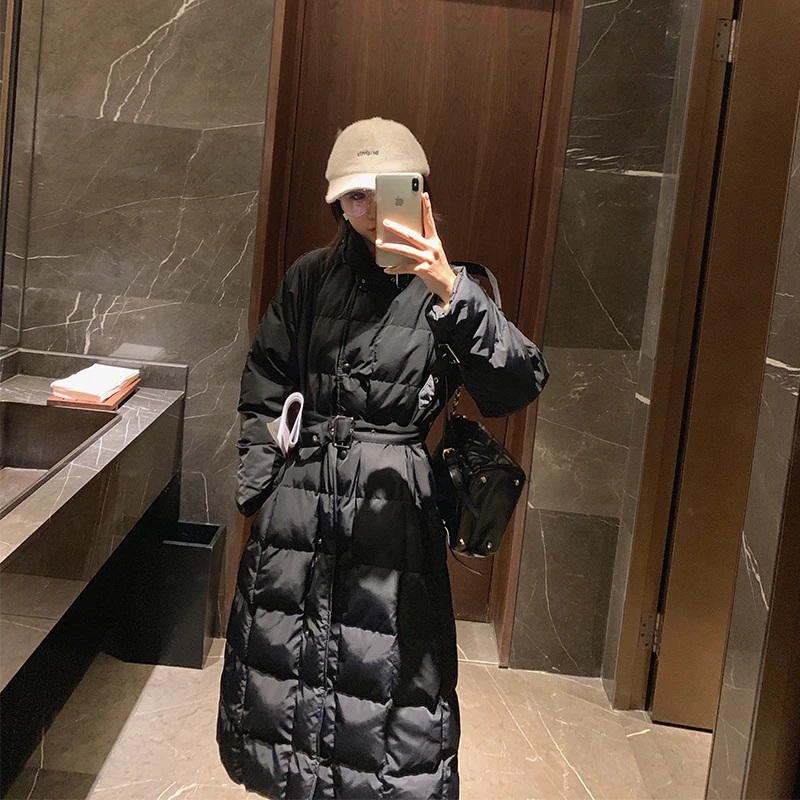 Зимняя теплая плотная куртка MISHOW элегантное однотонное тонкое однобортное