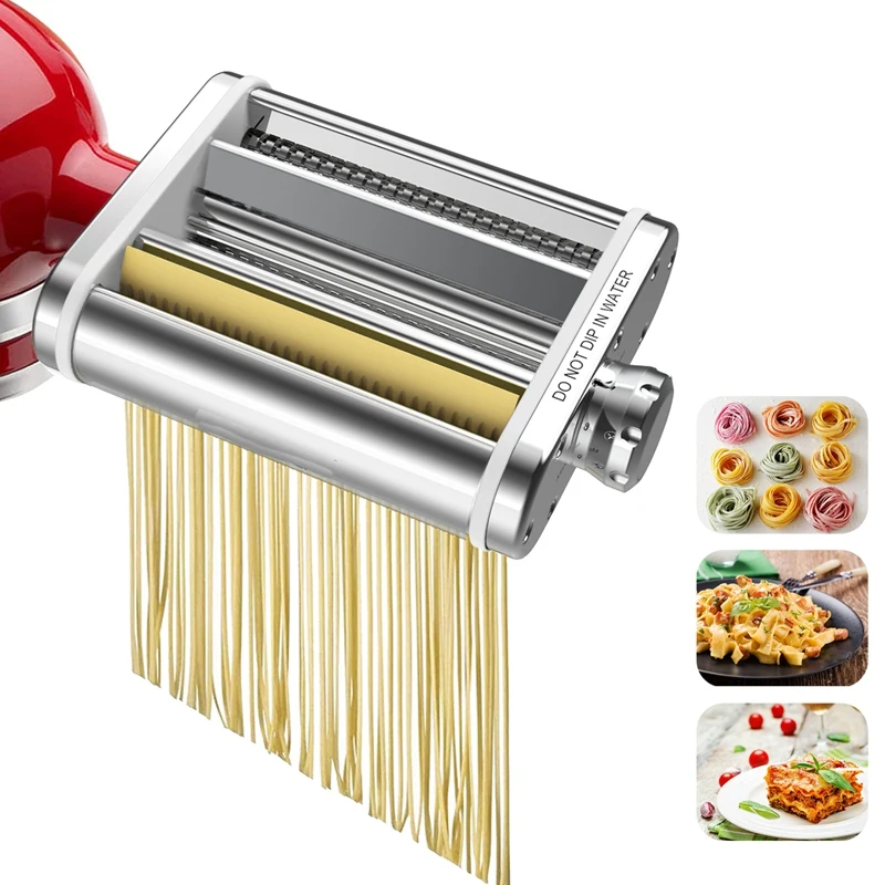 

Pasta Roller & Cutter Attachment 3-In-1 Set for KitchenAid Mixer Included Pasta Sheet Roller, Cutter, Fettuccine Cutter