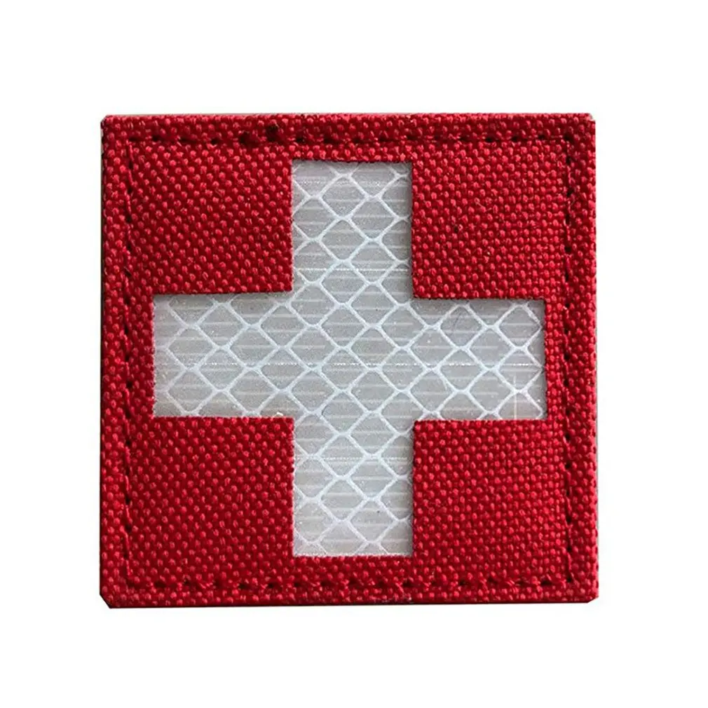 

Reflective Medic Patches Tactical Medical Patches Hook-Fastener Backing Cross Medical Rescue Ir Chapter Reflective Velcro Pack