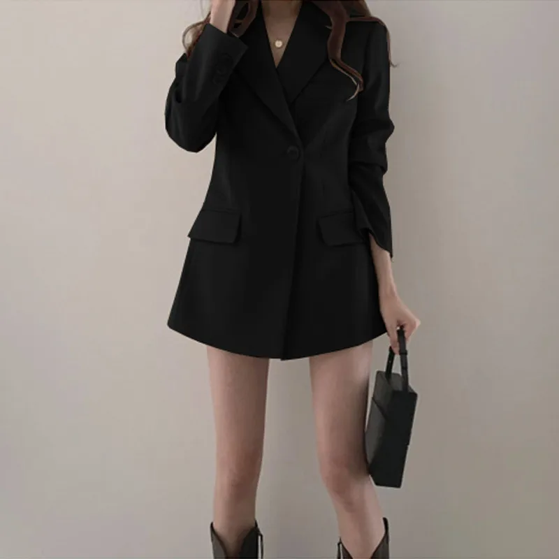 

Spring Color Elegant Blazer Women Jacket Women's Korean Style Loose V-neck Long Sleeve Cardigan Blazer