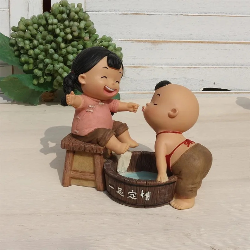 

Теплое украшение для ног, пожизненная серия, домашние украшения, традиционные китайские миниатюрные фигурки из смолы, домашние украшения