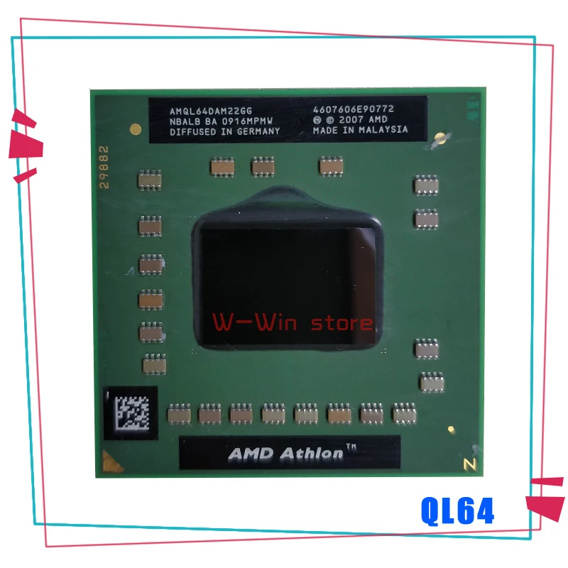 AMD Athlon 64 X2 QL-64 QL QL64 2 1 ГГц двухъядерный нить Процессор процессор AMQL64DAM22GG гнездо S1 |