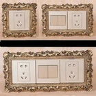 Роскошный Золотой полимерный переключатель защитный рукав золотой слон переключатель декоративная наклейка творческий разъем Переключатель лампы нордический Декор