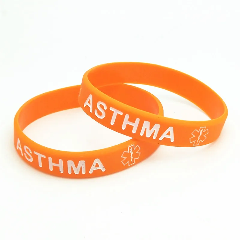 1 шт. медицинский браслет с астмой оповещение силиконовый Резиновая лента