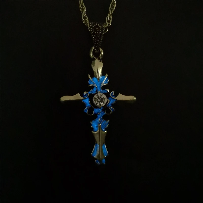 Bronze Blue Винтажное светящееся подвесное ожерелье классическое ФЛУОРЕСЦЕНТНОЕ ожерелье из сплава светится в темноте ювелирные изделия для мужчин вечерние подарки - Окраска металла: Bronze Blue