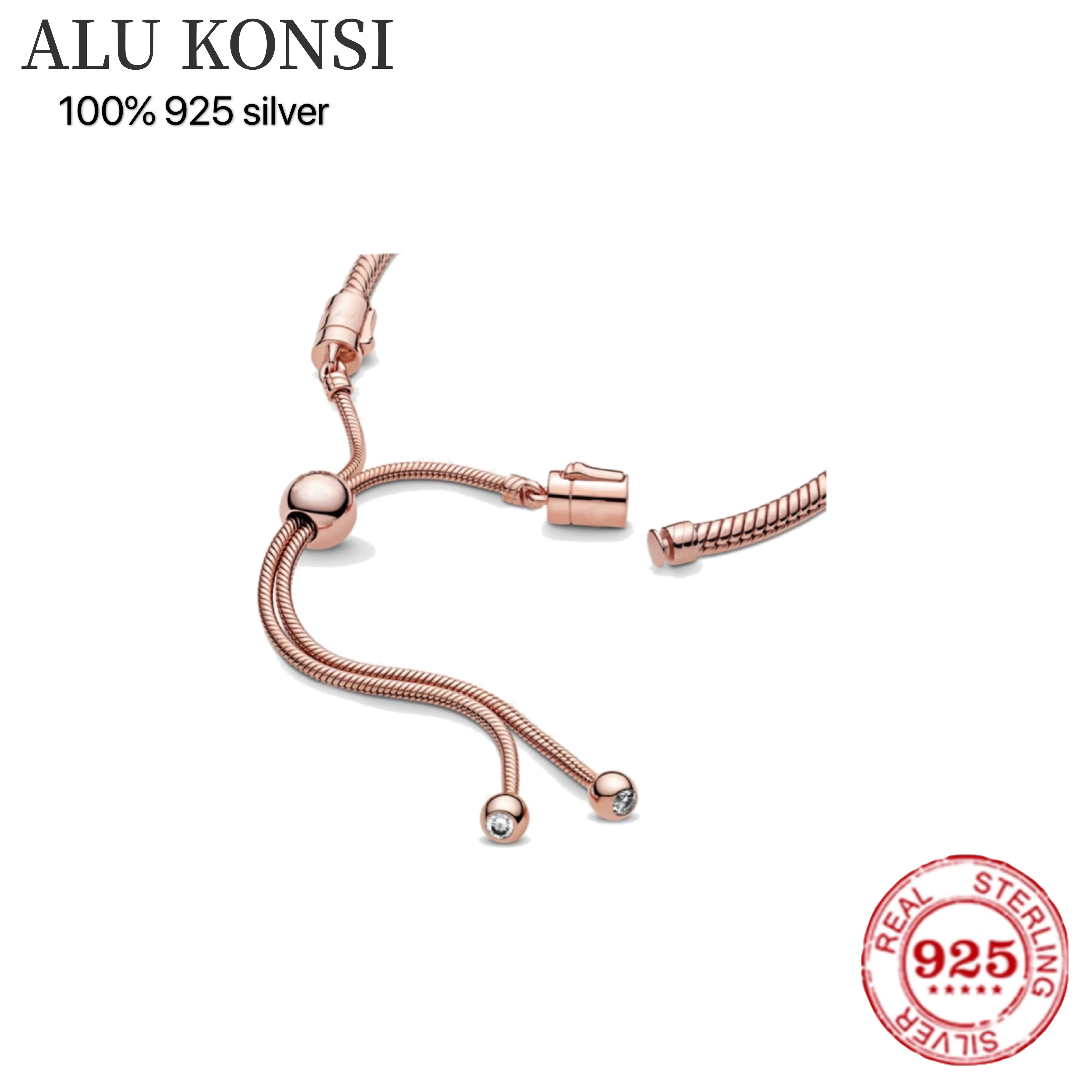 

Original Luxury Real 100% 925 Sterling Silver pan bracelet for Women Snake Chain Bangle Authentic Charm high quality DIY Jewelry