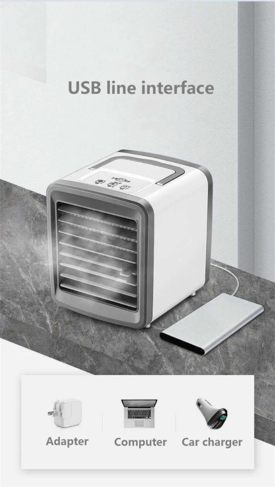 

USB Charging Air Conditioner Portable Multi-function Mini Fan Summer Cool Refreshing Refrigerator Air Cooler Nano Fan