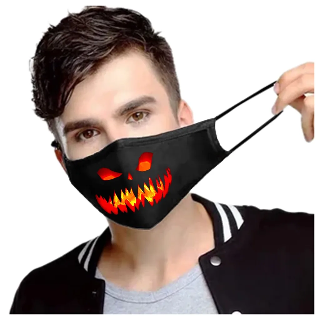 Маска-фильтр с забавными принтами на Хэллоуин можно разместить маску для лица и