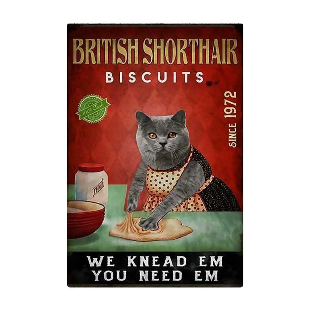 

Black Cat Decor Vintage Metal Tin Sign Retro Tin Sign for Home Kitchen Coffee Wall Decor