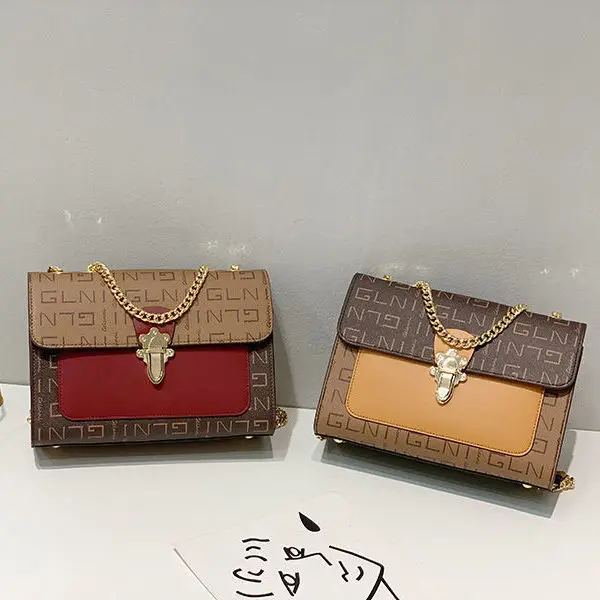 

Роскошная брендовая сумка-мессенджер из первого слоя воловьей кожи, подходящая ко всему сумка через плечо с цепочкой, портативная маленька...