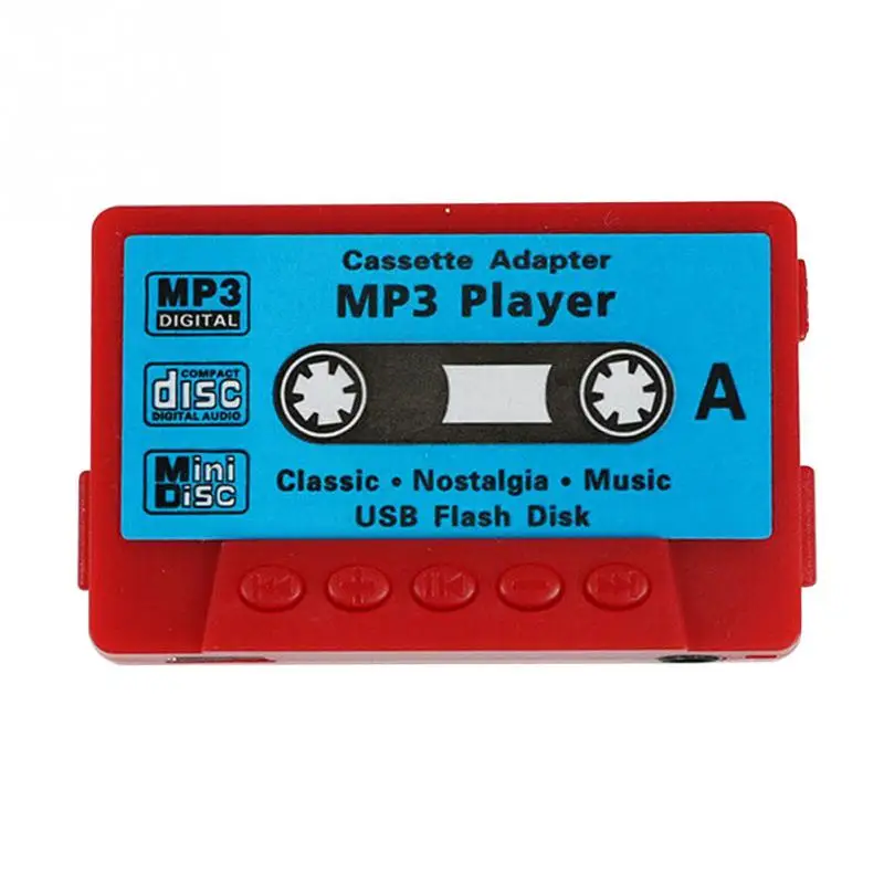 Red Форма кассеты мини mp3-плеер милый спортивный музыкальный плеер перезаряжаемый usb-порт Ретро MP3 Поддержка TF кардридер подарок для детей - Цвет: Red