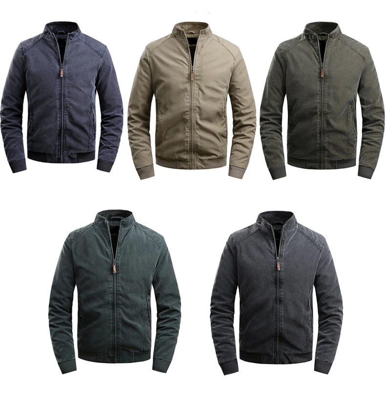 

iSurvivor 2021 Men's stand collar plus cotton simple casual jacket fashion trend short coat cotton clothing warm and versatile