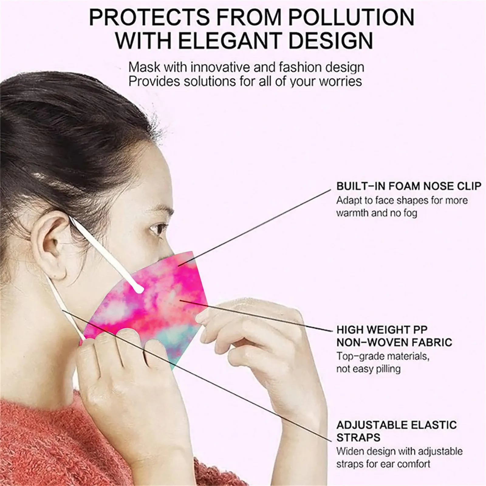 

Headband masque scarf 5-Layer High-Density Mask PM2.5 Wind And Mist Pollution Protection Filter mscara Maske #
