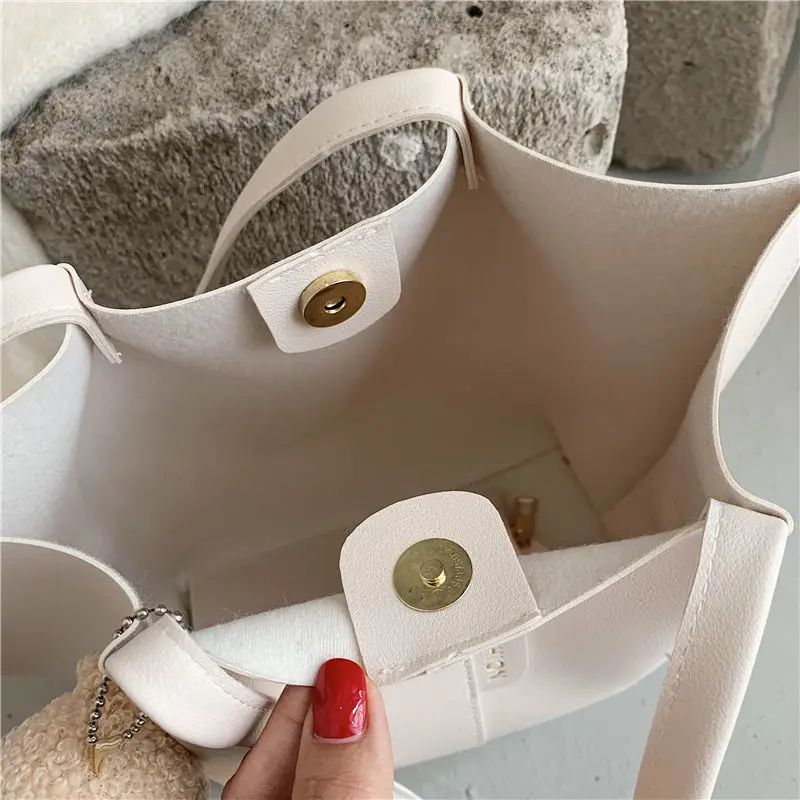 

Pu Leather Shoulder Bags Women Bucket Fashion Female Shoulder Satchel Bag