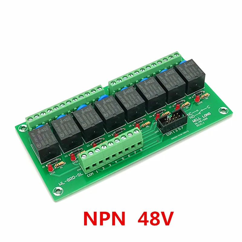 8 канальный тип NPN 48 в 15 А модуль интерфейса реле мощности HF JQC 3FF 48V 1ZS Relay.|Реле| |