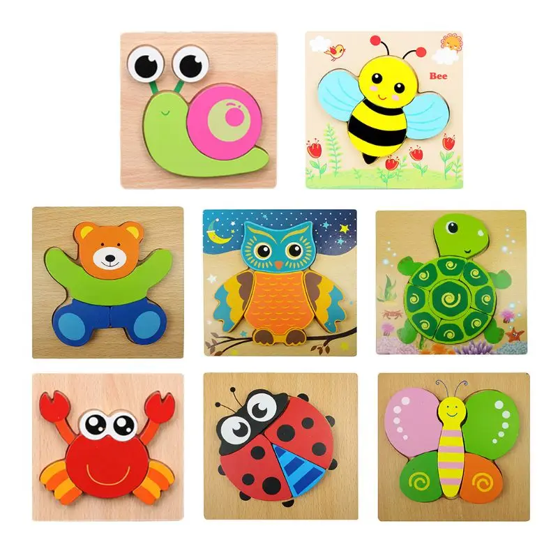 

Wooden Jigsaw Puzzles Animal Educational Toys for Toddlers 1 2 3 Years Old Pack