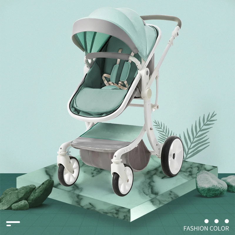 Высоко Ландшафтная X shape детская коляска из алюминиевого сплава рама тележка