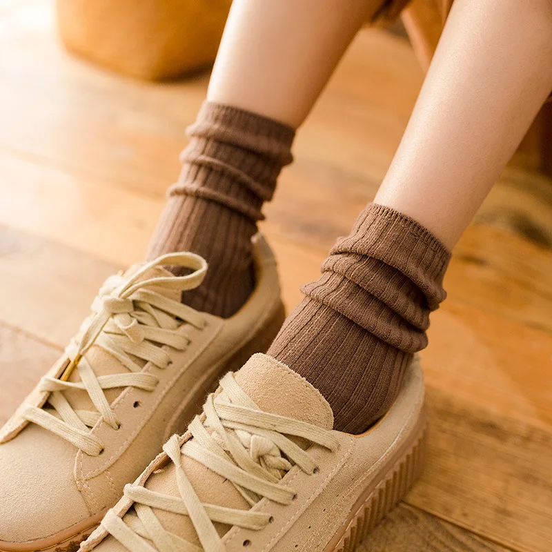 20 Pairs/set Socks Women Fall Winter Cotton Ladies Socks Solid Color Ladies Girls Socks Wholesale Korean Style Women