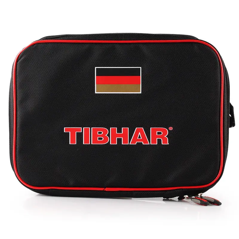 Black red TIBHAR сумка для ракеток для настольного тенниса Германия Сборная двойной слой Квадратная летучая мышь весло пинг понг Чехол Набор - Цвет: Black red