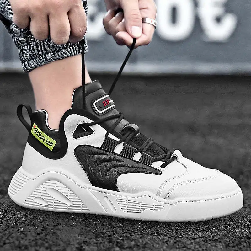 

Кроссовки мужские с низким верхом, кожаные легкие, на шнуровке, удобные, белые, 138E, летняя обувь, большие размеры