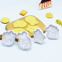4pcs valentines day 3d cookie cake plunger cutter baking mould cookie stamp biscuit diy mold fondant cake decorating tools