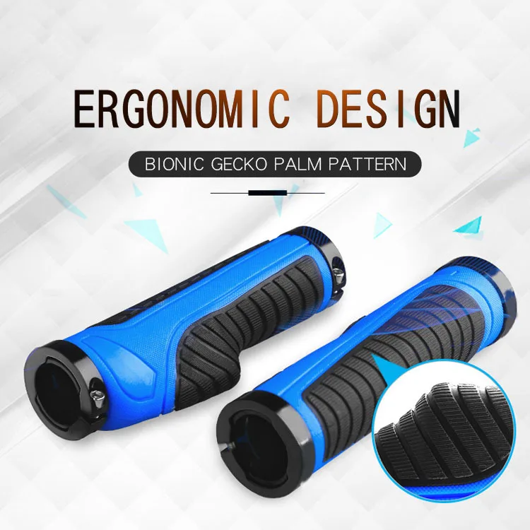 

MTB Mountain Bike Aluminum Alloy Rubber Grips 22.2*131mm Ergonomic Handle Handlebar Locked Grip Road Folding Cycling Parts