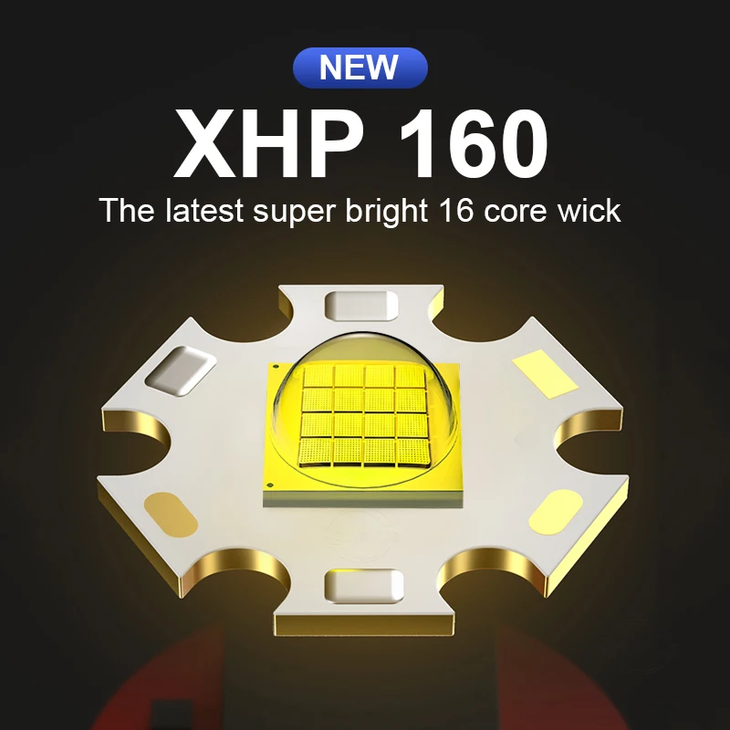 저렴한 50000LM LED XHP160 강력한 손전등 USB 충전 18650 플래시 라이트 전술 줌 방수 캠프 랜턴 사냥 낚시 토치