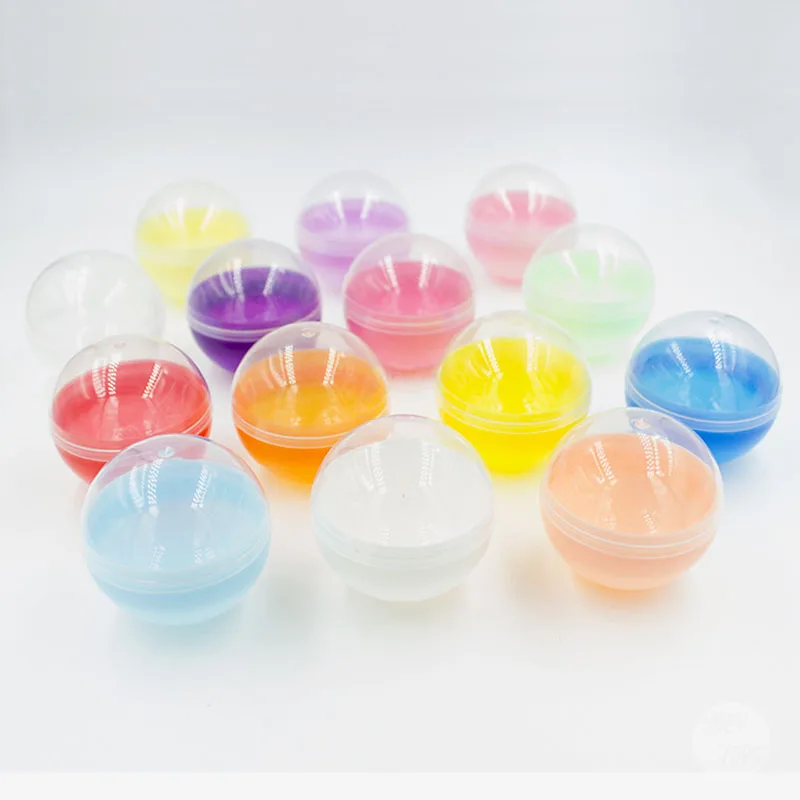 

30pcs 45mm Half Color Half Transparent Plastic Capsules For Toy Vending Clear Balls Wedding Party Surprise Gift Packing Ball