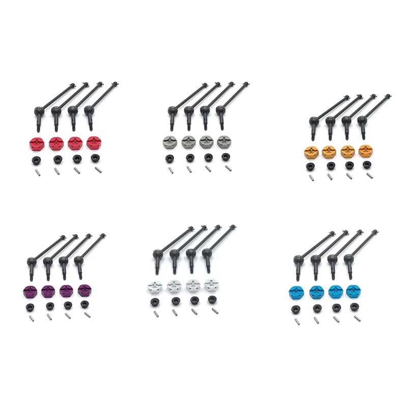 

Metal Drive Shaft and 12mm Wheel Hub Hex Combiner Nut for Wltoys 144001 124019 124018 RC Car Upgrade Parts
