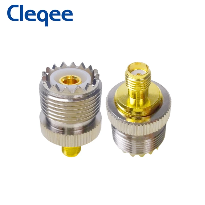 Cleqee 1 шт. SMA Гнездовой к UHF гнездовой адаптер RF коаксиальный разъем SO-239 SO239