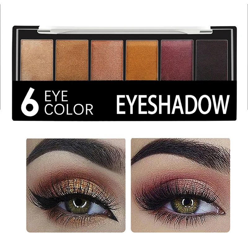 Палитра теней для век профессионального использования 6 цветов дымчатые