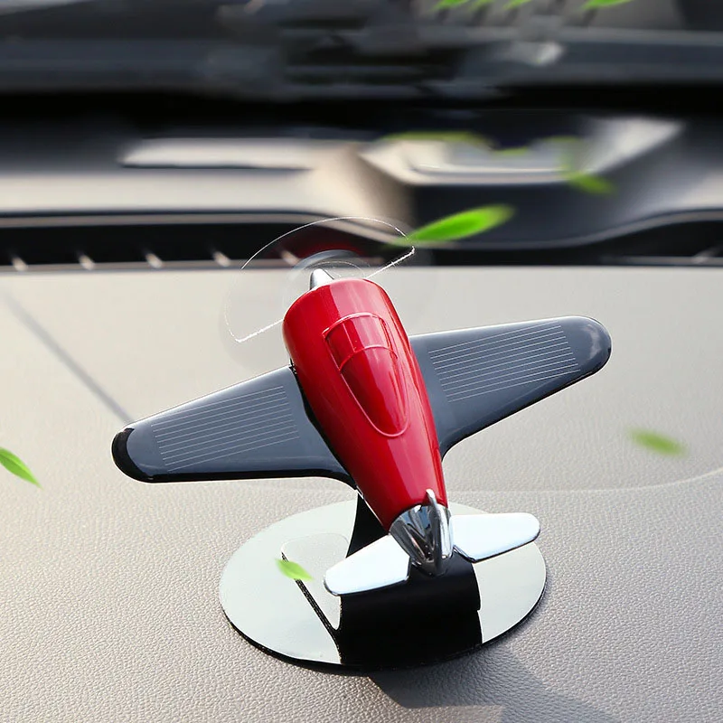 Newest Solar Airplane Model Center Console Decoration Car Air Freshener Interior Accessories Cool Style Car Perfume Fragrance