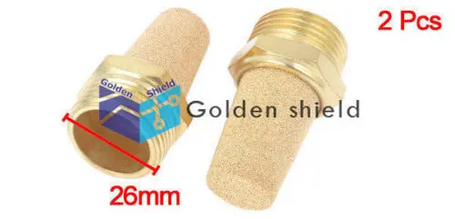 

2Pcs Brass 3/4PT Male Thread Noise Reducing Pneumatic Muffler Silencer Filter
