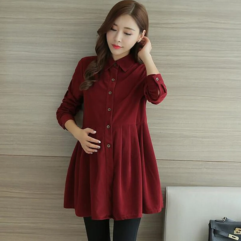 Высокое качество винтажное вельветовое женское платье длинный рукав воротник Mori