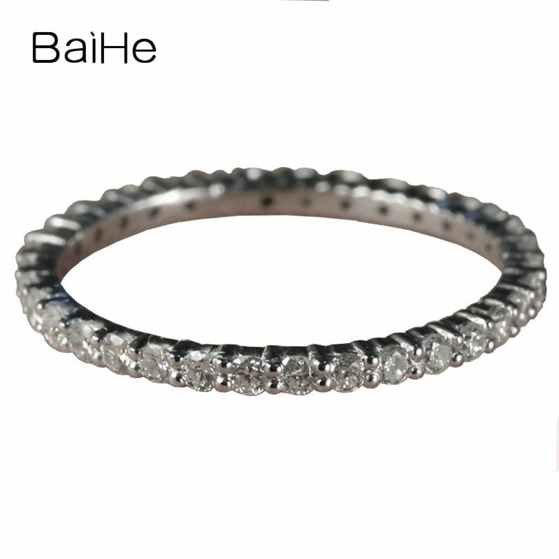 BAIHE 4/10CT натуральные бриллианты обручальное кольцо из цельного белого золота 18 К обручальное кольцо#5 модное Подарочное кольцо
