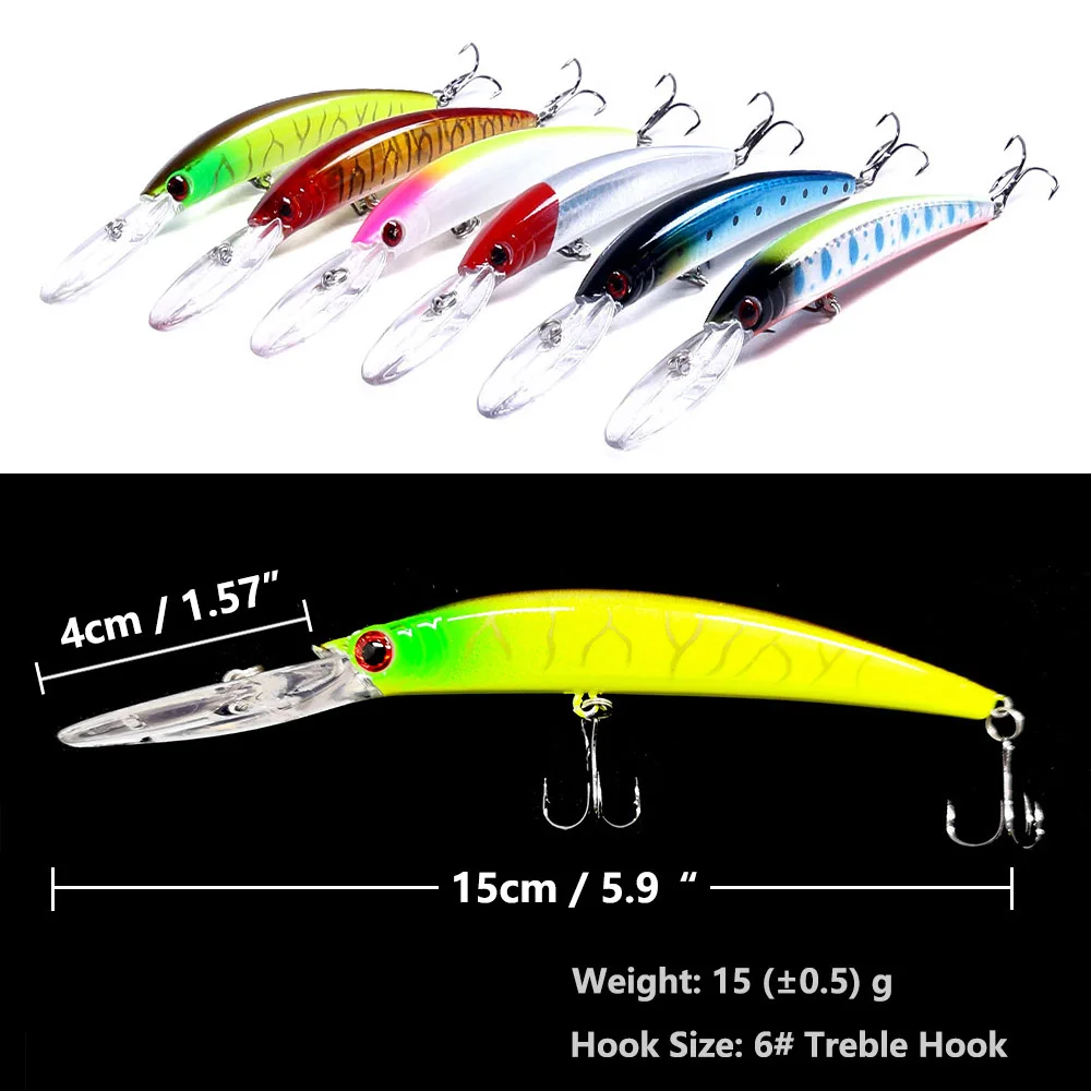 HENGJIA 1pcs 15cm 15g  Deep Diving Jerkbait Artificial Hard Bait Fishing Wobblers Minnow Lure for Bass Pike Carp Fishing  Tackle
