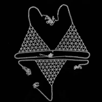 womens sexy rhinestone body jewelry suitable for womens luxury flash crystal bikini bra and thong jewelry accessories wholesal