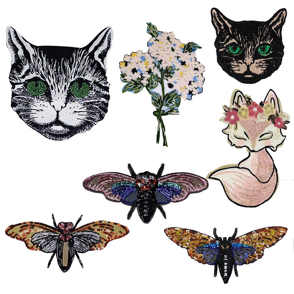 Изысканный Принцесса проект &quotКошка&quot Лис с цветочной вышивкой из бисера пчелы