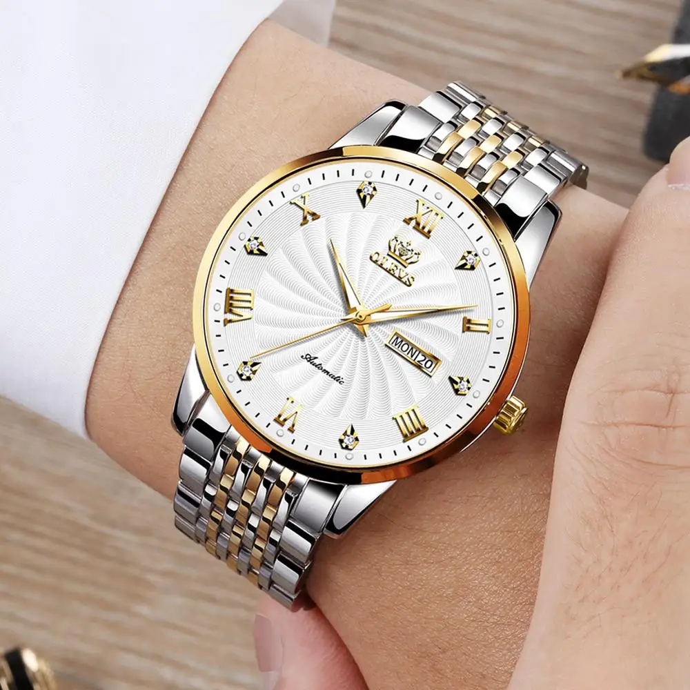 

OLEVS Men Mechanical Watch Hot Sell Luxury Automatic Watch Business Steel Waterproof Watch Men Wristwatch relogio masculino 6630